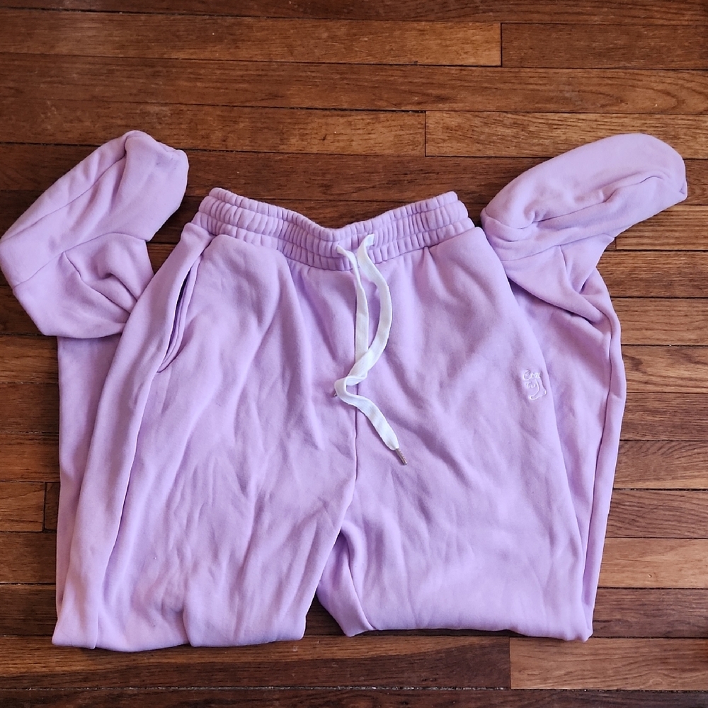 Purple Cozy Toes Sweatpants With Feet